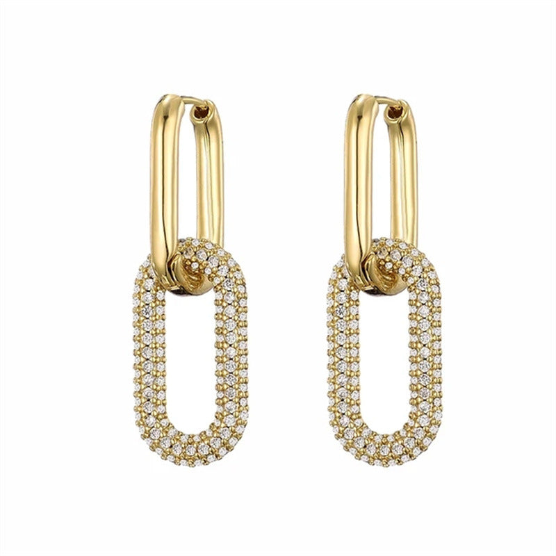 Diamond Oval Fashionable Earrings