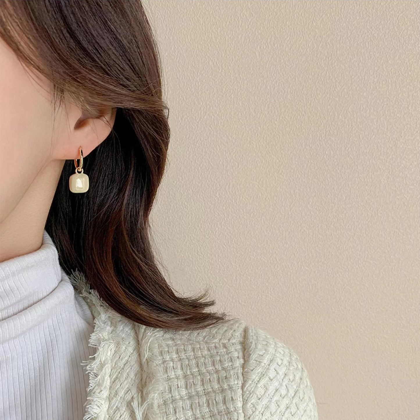 Geometric Square Drop Earrings